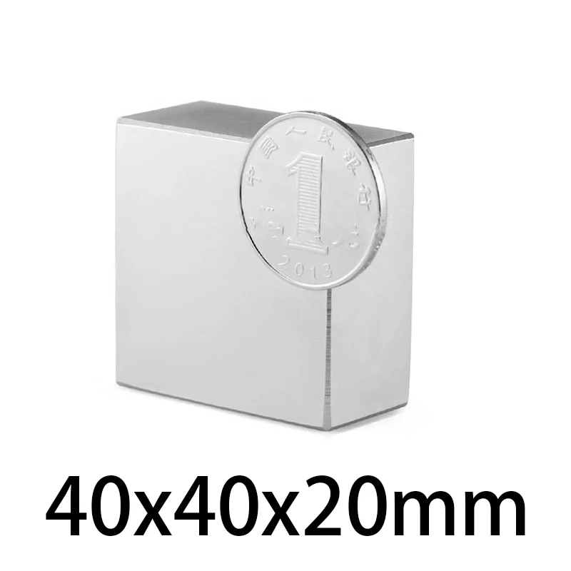 

1/2pcs Sale Special Offer Iman Neodimio N35 Block Super Strong Rare Earth Neodymium Magnets 40x40x20mm