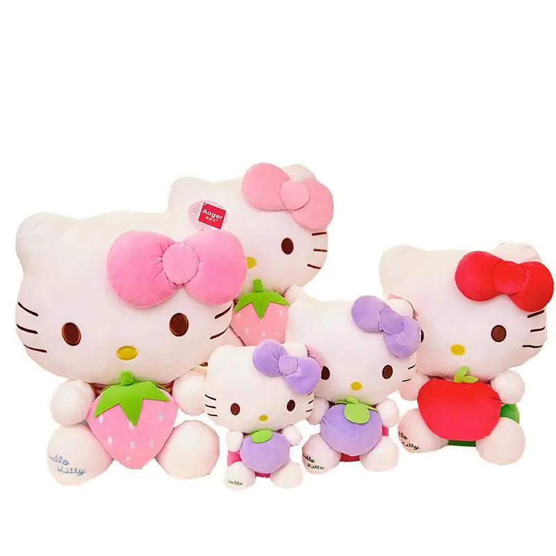 

Kawaii Hellokitty Plush Doll Cartoon Fruit Kt Large Doll Cute Children's Plush Doll Girl Pillow Child Birthday Gift