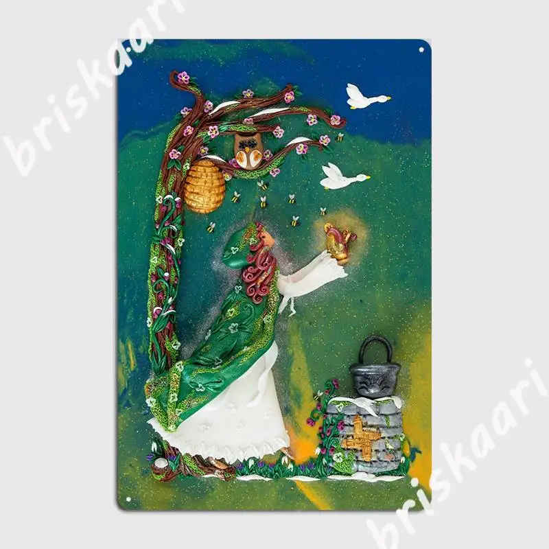 

Постер богини огня Brigid, металлический плакат, роспись, кинотеатр, гараж, кино, Забавный жестяной плакат