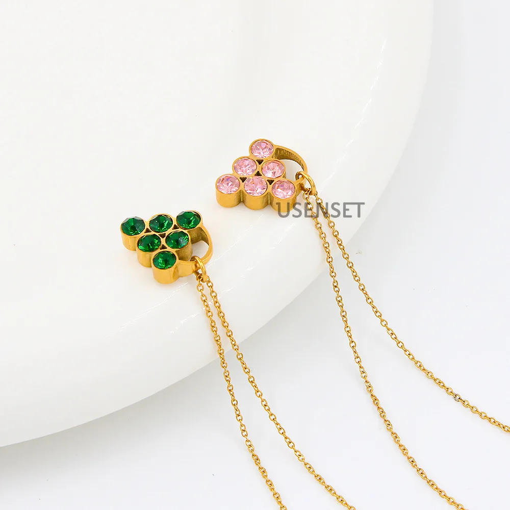 Ожерелье женское из нержавеющей стали с фианитами