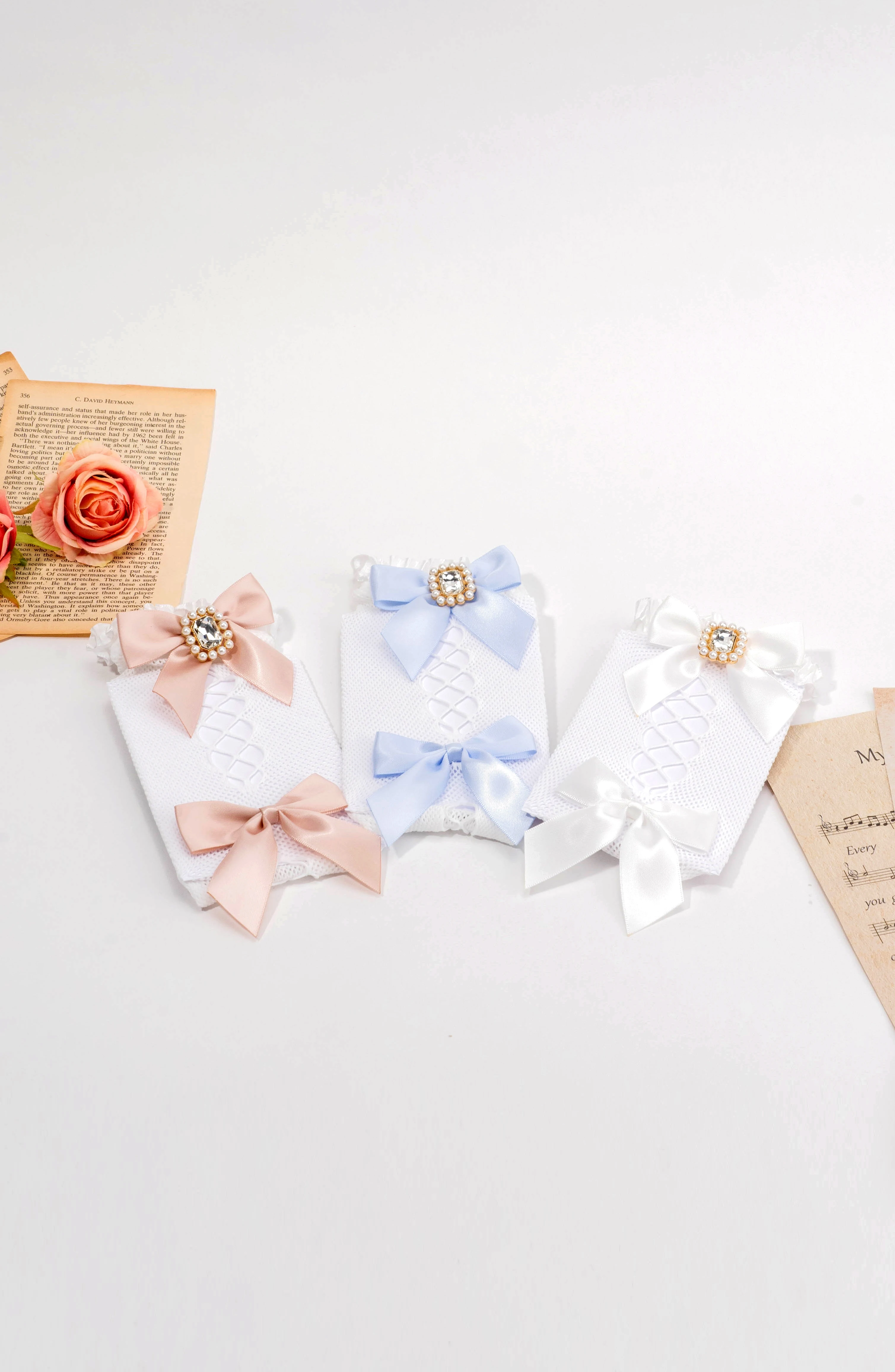 Japanese Style Summer Socks Mine Mass-Produced Lace Square Diamond Bow Sweet Cute Girl Socks Calf Mesh Stockings for Women