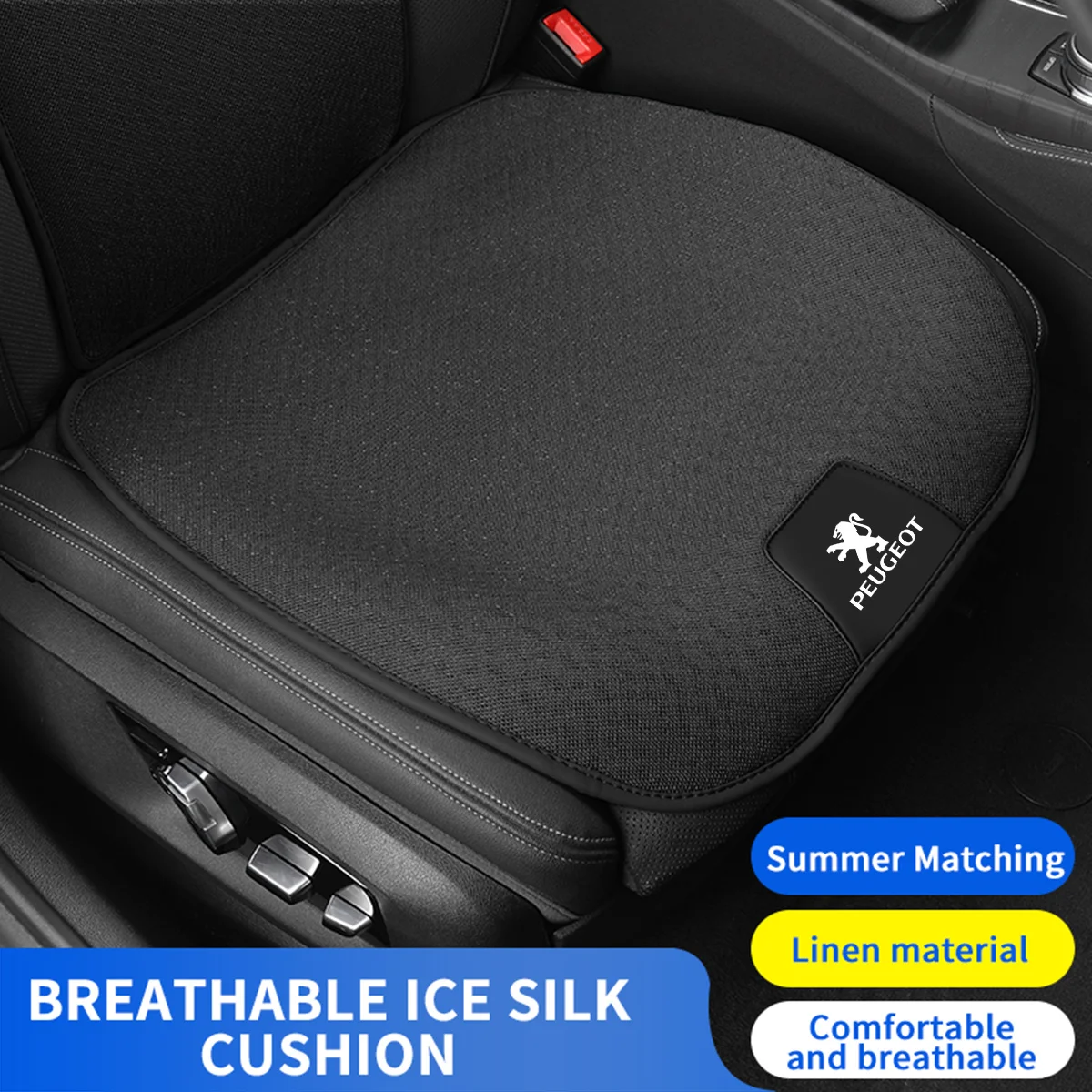 

2pcs Car Seat Pad Backrest Mat Protect Mat Ice Silk Cushion For Peugeot 206 307 308 3008 207 208 407 508 2008 5008 107 106 205