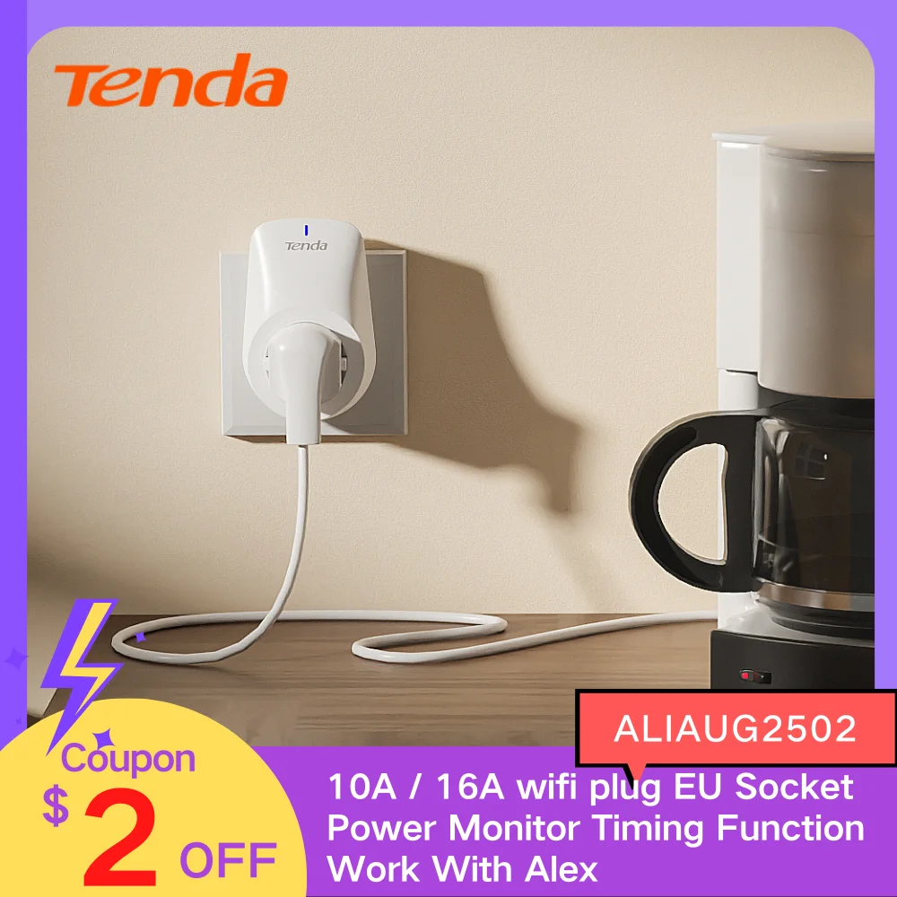 Смарт-розетка Tenda с поддержкой Wi-Fi 16 А 10 |