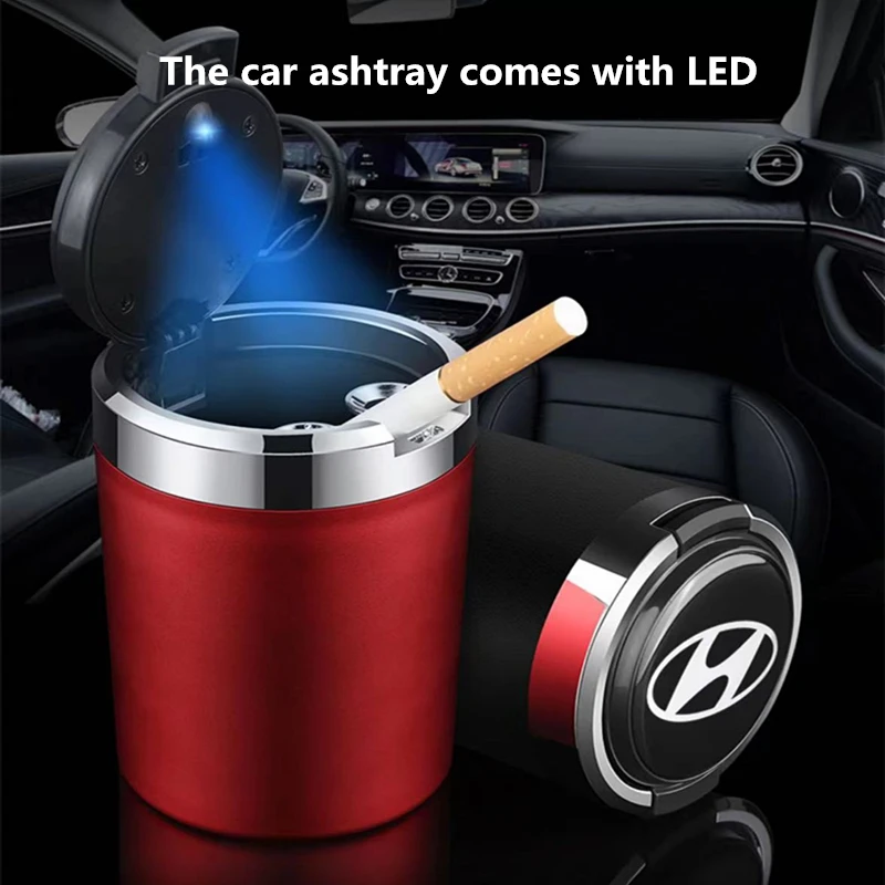 

Car Ashtray with LED Light For Hyundai GENESIS Accent Solaris Tucson Getz Ix35 Santa Fe Intelligent Trash Can Interior Decoratio