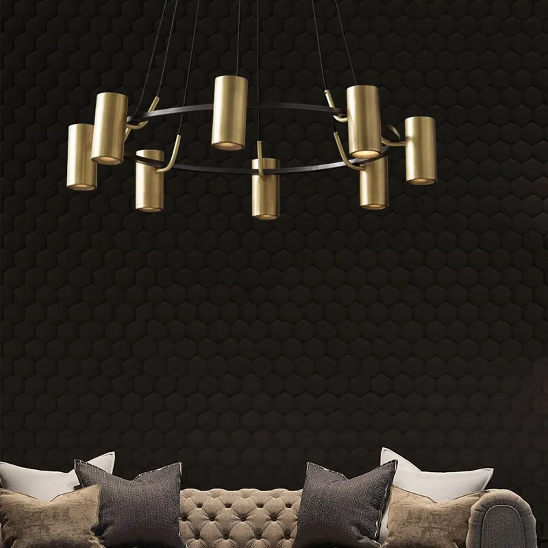 

American Classical Dining Table Chandelier Nordic Retro Living Room Simple Ceiling Light Bedroom Study Pure Copper Material Lamp