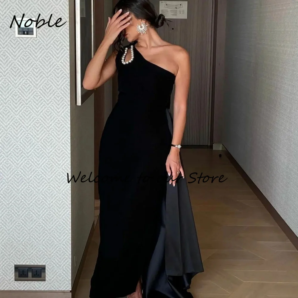 

Noble Elegant Mermaid Formal Occasion Gowns Pearls Evening Dress One-Shoulder Party Dress for Women Long Prom Gown