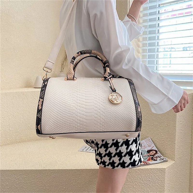 

Роскошные сумки, женские сумки, дизайнерские сумки через плечо для женщин, сумка через плечо, кошелек из крокодиловой кожи, Сумка с принтом змеиной кожи в полоску