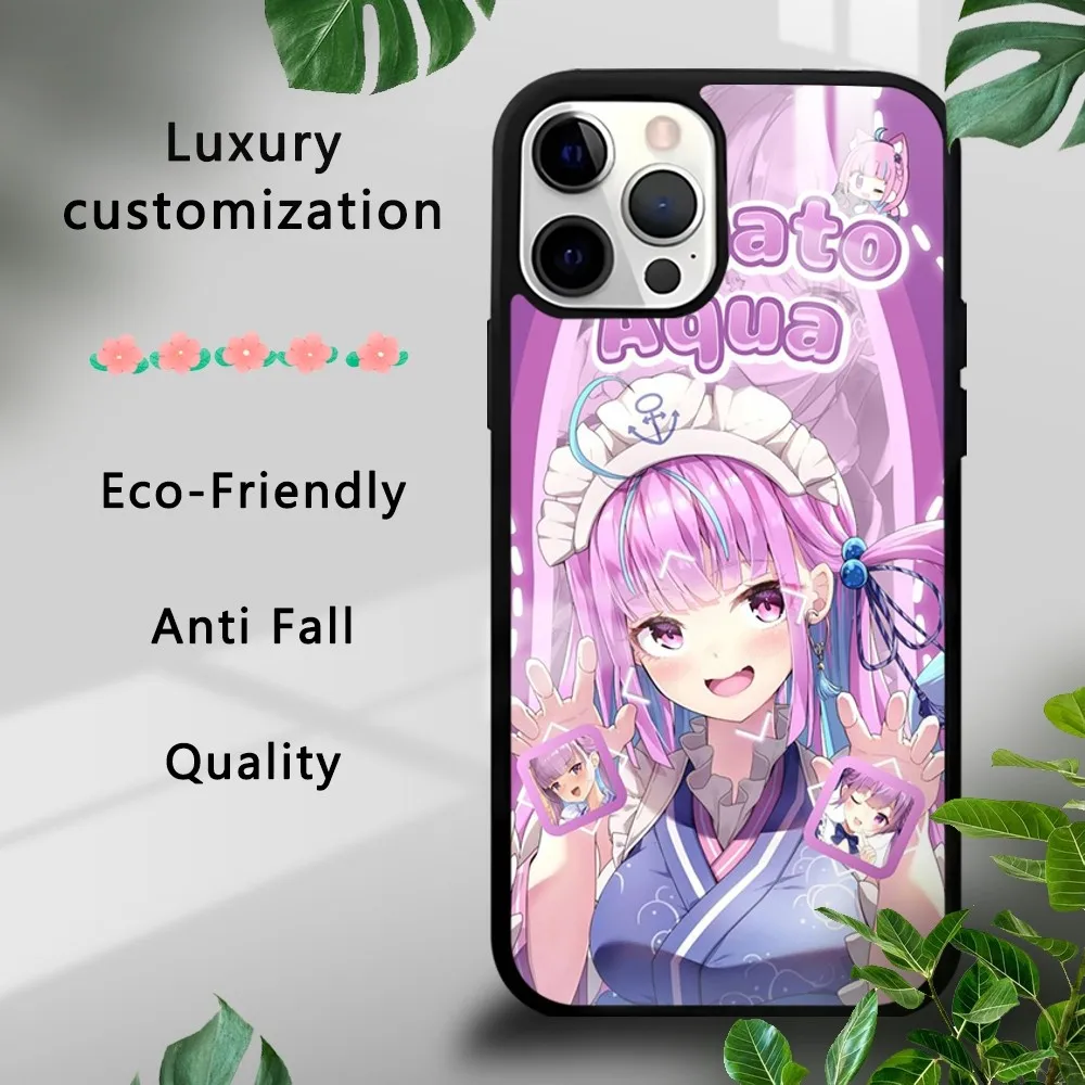 Чехол для телефона H-Hololive M-Minato A-Aqua iPhone 16 15 14 13 12 11 Pro Xs Max Mini Plus Celulares Hard Funda