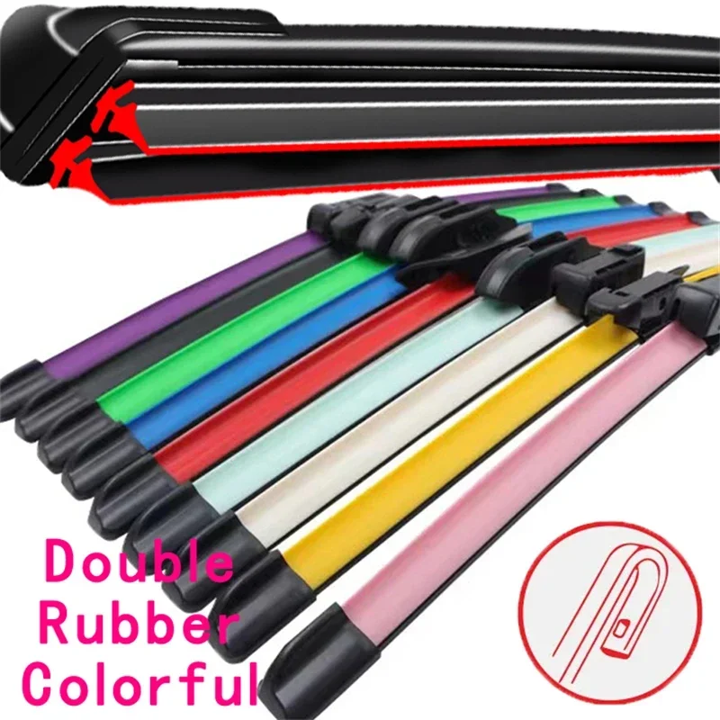 

Красочные U J-образные крючки, щетки стеклоочистителя автомобиля, универсальные мягкие двухслойные резиновые безрамочные щетки без кронштейнов 16 дюймов, 19 дюймов, 20 дюймов, 22 дюйма, 24 дюйма, 26 дюймов