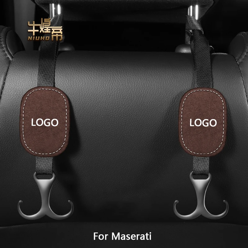 

Car Seat Back Suede Metal Hook For Maserati Ghibli Levante GranCabrio MC Interior Storage Finishing Hanger Articles Accessories