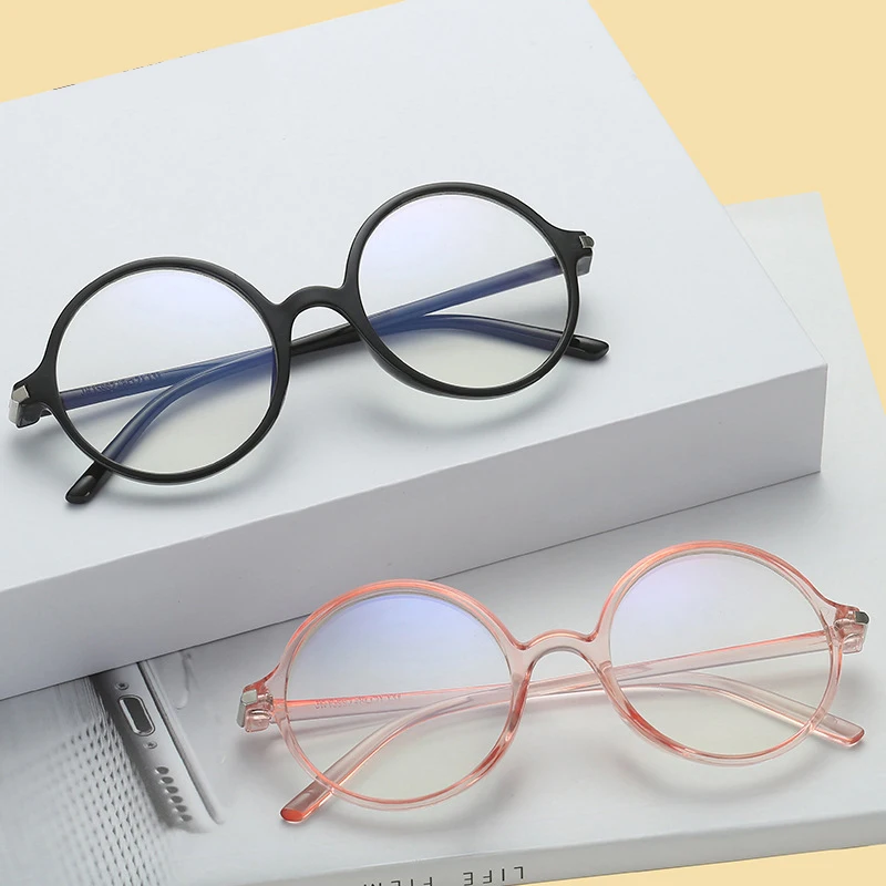 

Retro Round Frame Blue plating film Glasses Ultralight Men Women Fashion Blue Light Blocking Glasses Eyewear Students for unisex