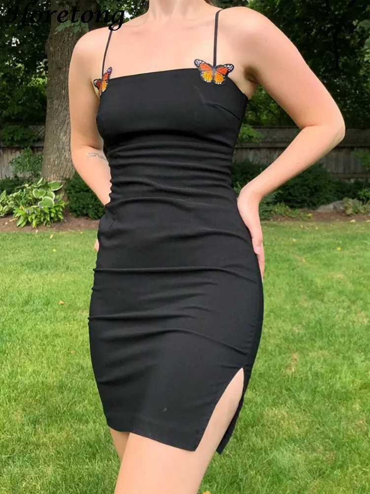 

Женское мини-платье без рукавов, с 3D вышивкой бабочки