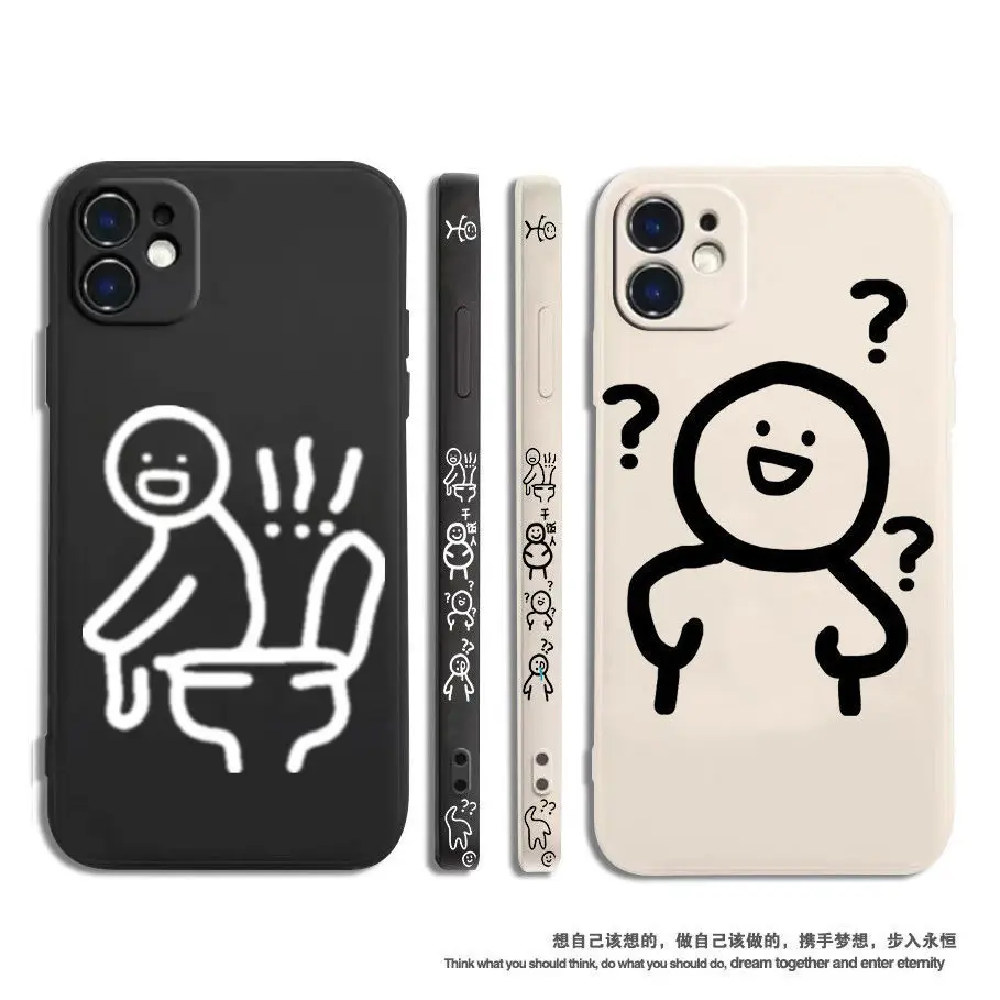 

Creative Funny Phone Case for IPhone 11 12 13 14Pro Max Protection Back Cover Luxury Silicone Bumper Shockproof Phone Case