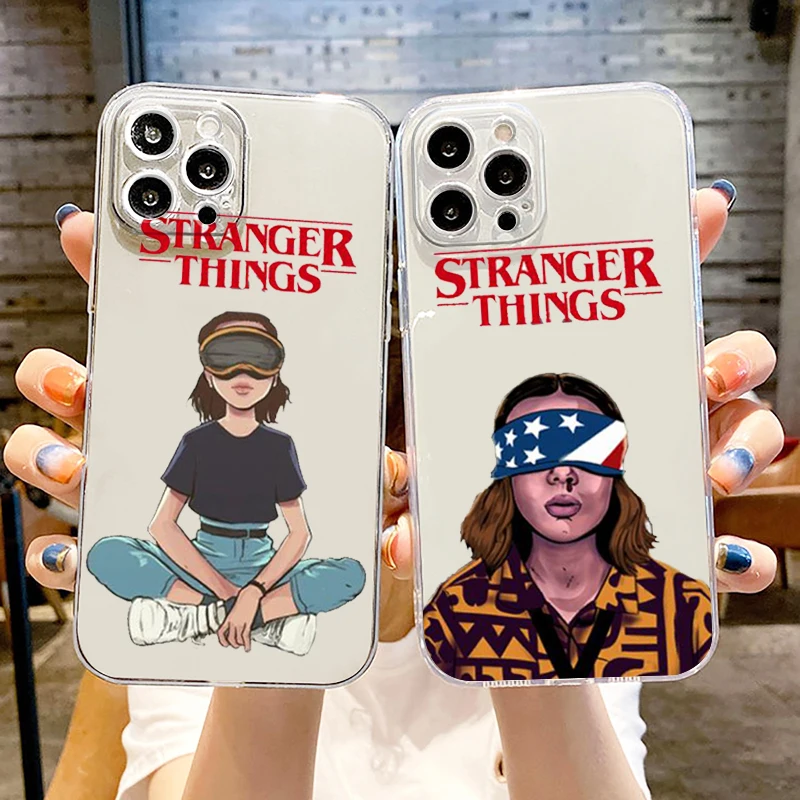 

Phone Case For Apple iPhone 14 13 12 11 SE XS XR X 7 8 6 5 mini Plus Pro MAX 2020 Stranger Things Luxury Girl Transparent Cover
