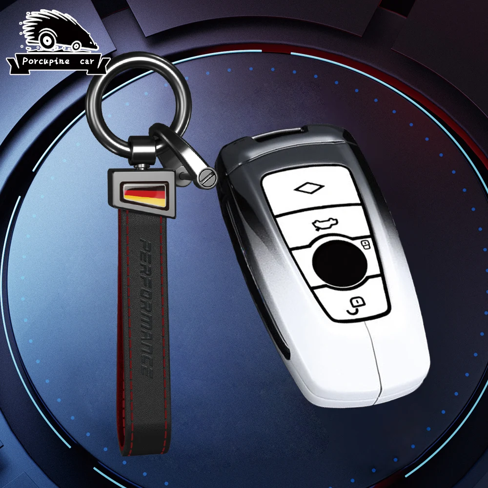 Черно-белый градиентный автомобильный брелок из сплава для BMW 1 3 5 X1 X3 X4 X5 X6 F36 F25 F26