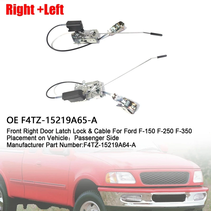 

2PCS Car Front Door Latch Lock Assembly Left+Right Replacement Parts For Ford F150 F250 F350 1992-1997