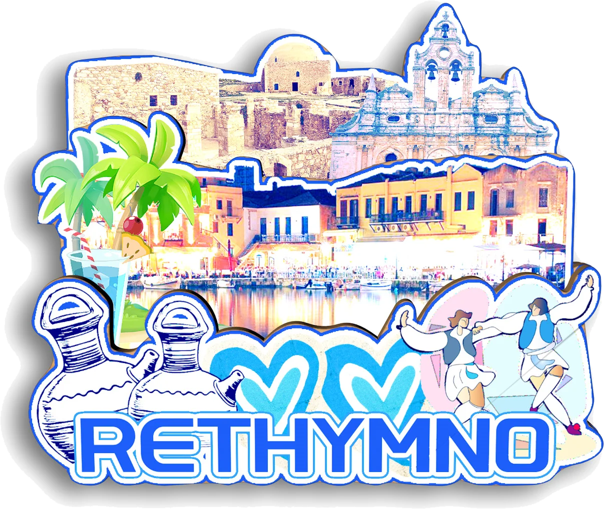 Фото Rethymnon Larissa Pelion Rethymno Sparta Mycenae Skiathos Lefkada Kamari GREECE Магнит на холодильник Путешествия Сувенир Подарок Ручная работа №5