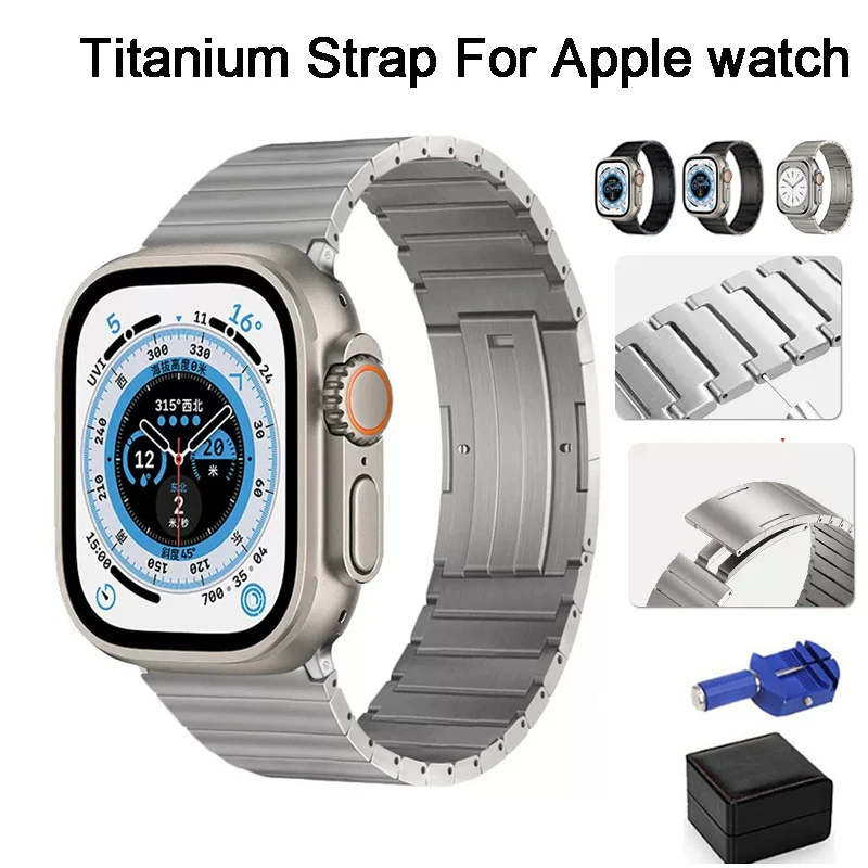 Titanium Strap for Apple Watch 8 49mm 42mm 40mm 38mm 45mm 44mm Titanium Watchband for iWatch Ultra 8 7 6 SE 5 4 3 2 1 Bracelet