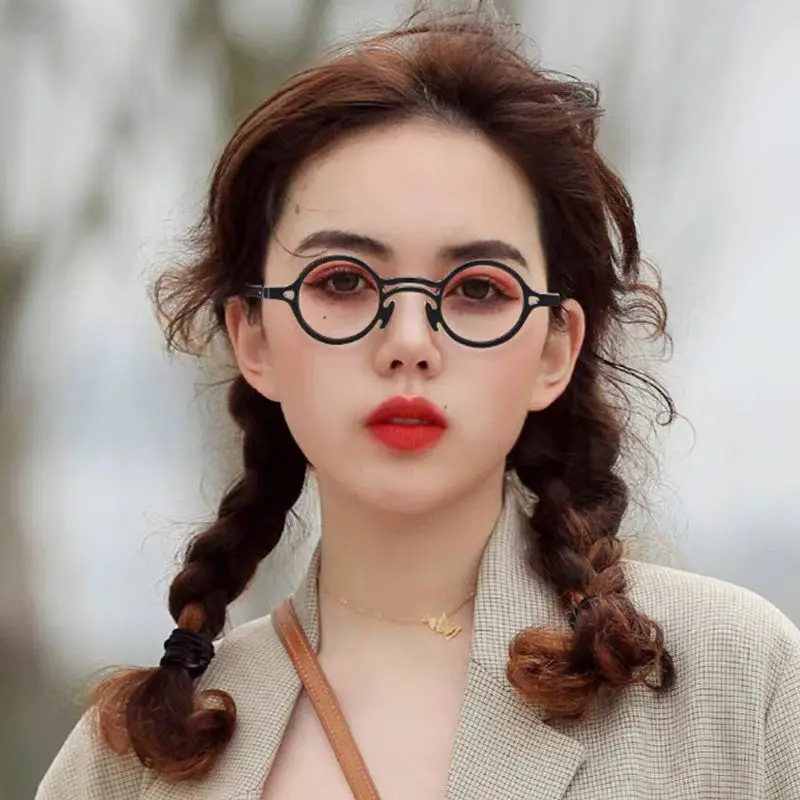 Сверхлегкая маленькая круглая оправа для очков приподнятые носовые упоры