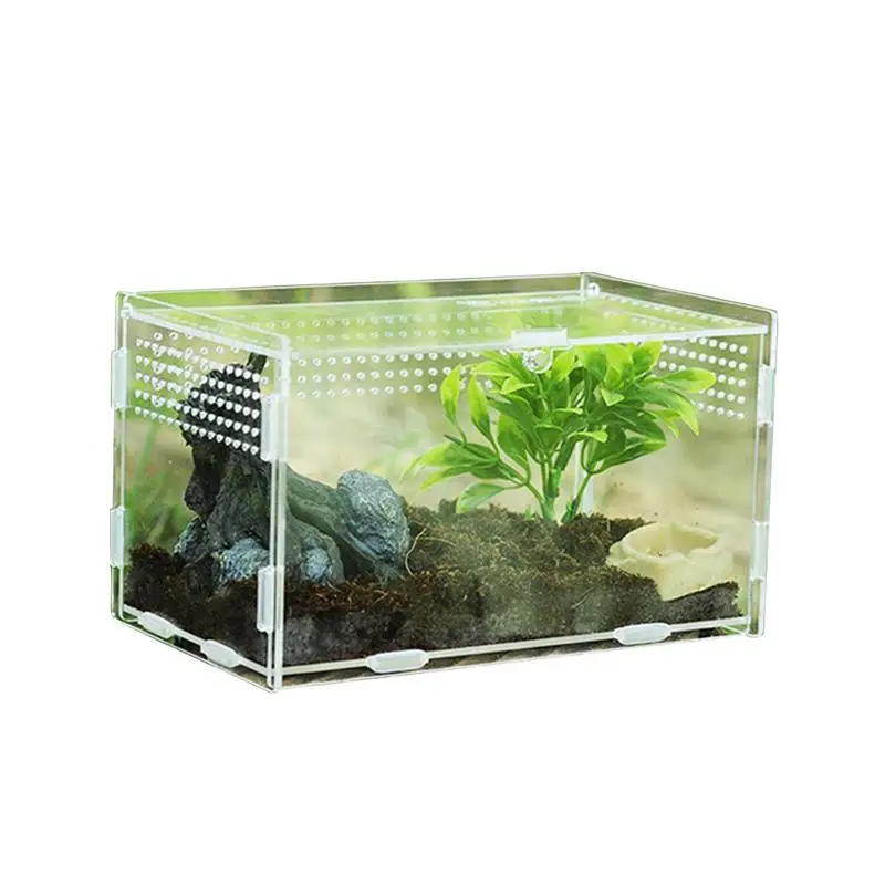 

Reptile Feeding Box Climbing Pet Breeding Box Acrylic Feeding Box Pet Climbing Terrarium Reptile Breeding Case Tarantula