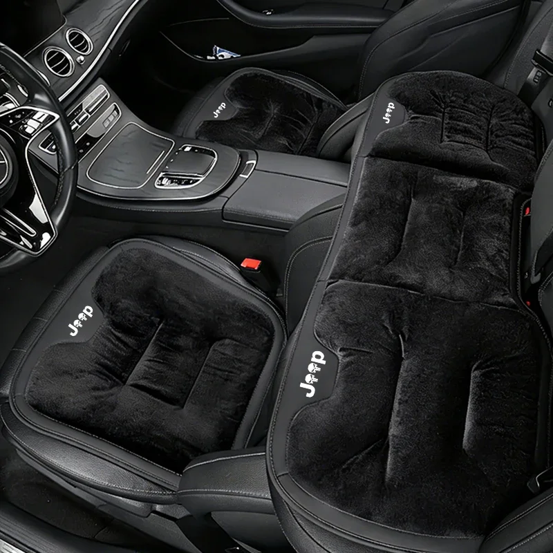 Фото Подушка для автомобильного сиденья для Jeep Renegade Compass Patriot Grand Cherokee, фланелевая утолщенная универсальная подушка для автомобильного сиденья, защитный чехол для сиденья №4