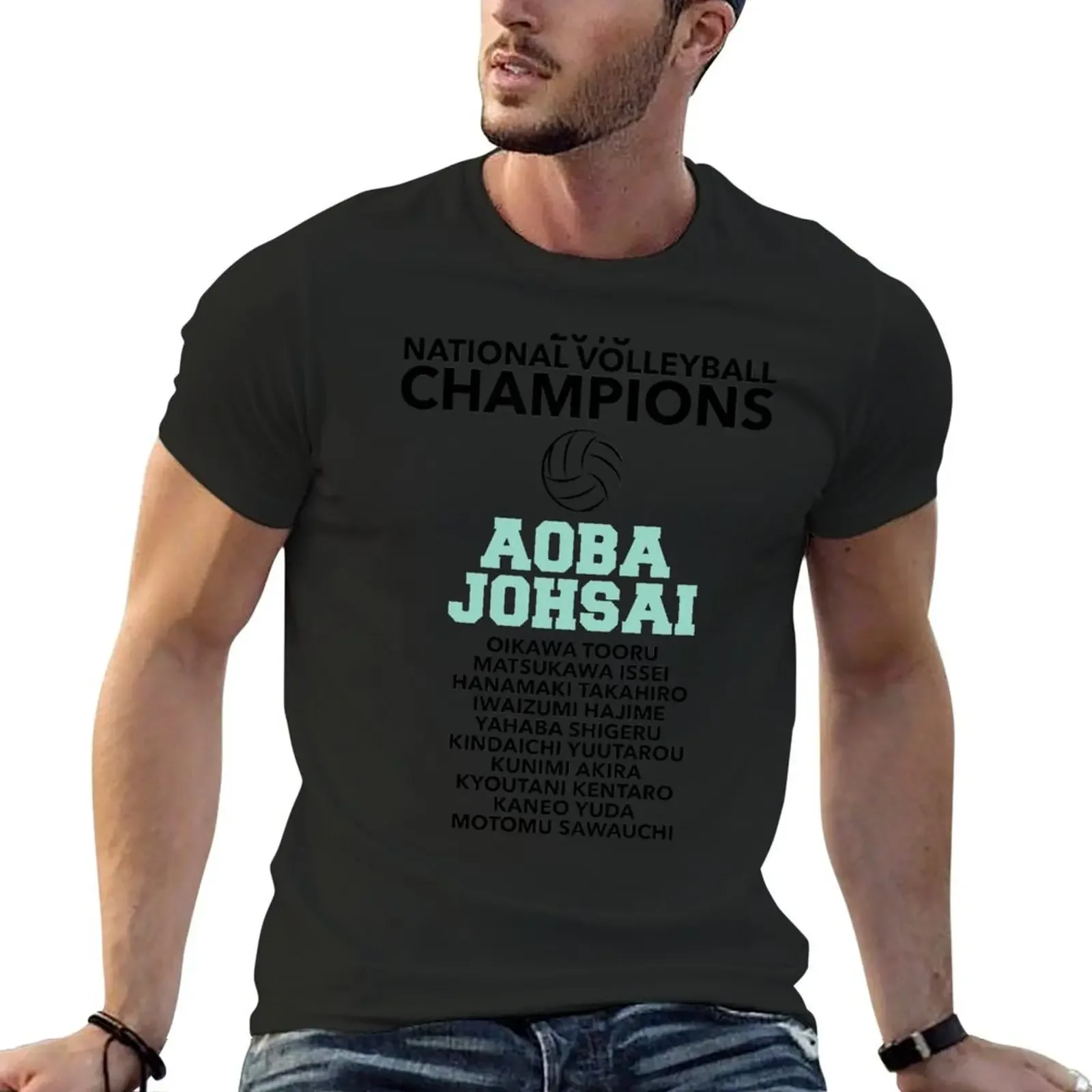 Футболки Aoba Johsai Champions футболки с рисунком простые приталенные для мужчин