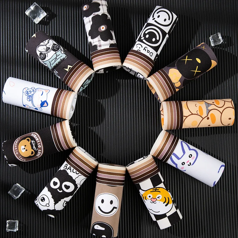 3/4/5PCS LOT Men Underwear Boxer Shorts Panties Solid Shorts Brand Underpants Men Breathable Mid Waist Shorts Men Boxer