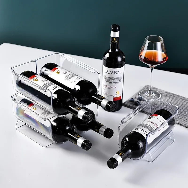 

Transparent Material And Beverage Storage Rack Stackable Red Wine Wine Display Rack Champagne Storage Box Bottle Holder Plastic