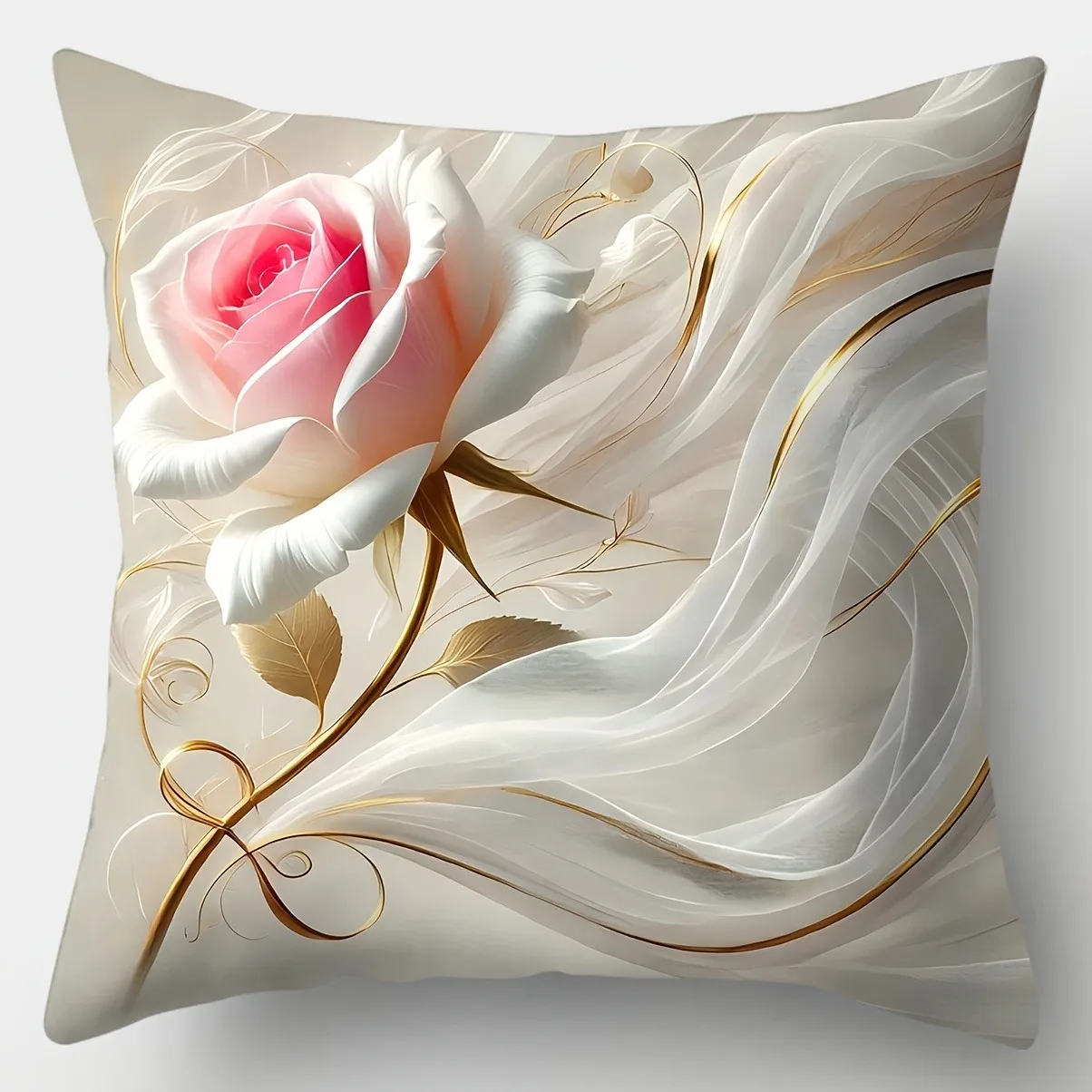 

Наволочки для подушек Pink and Gold Rose with Ribbon, 40x40 см