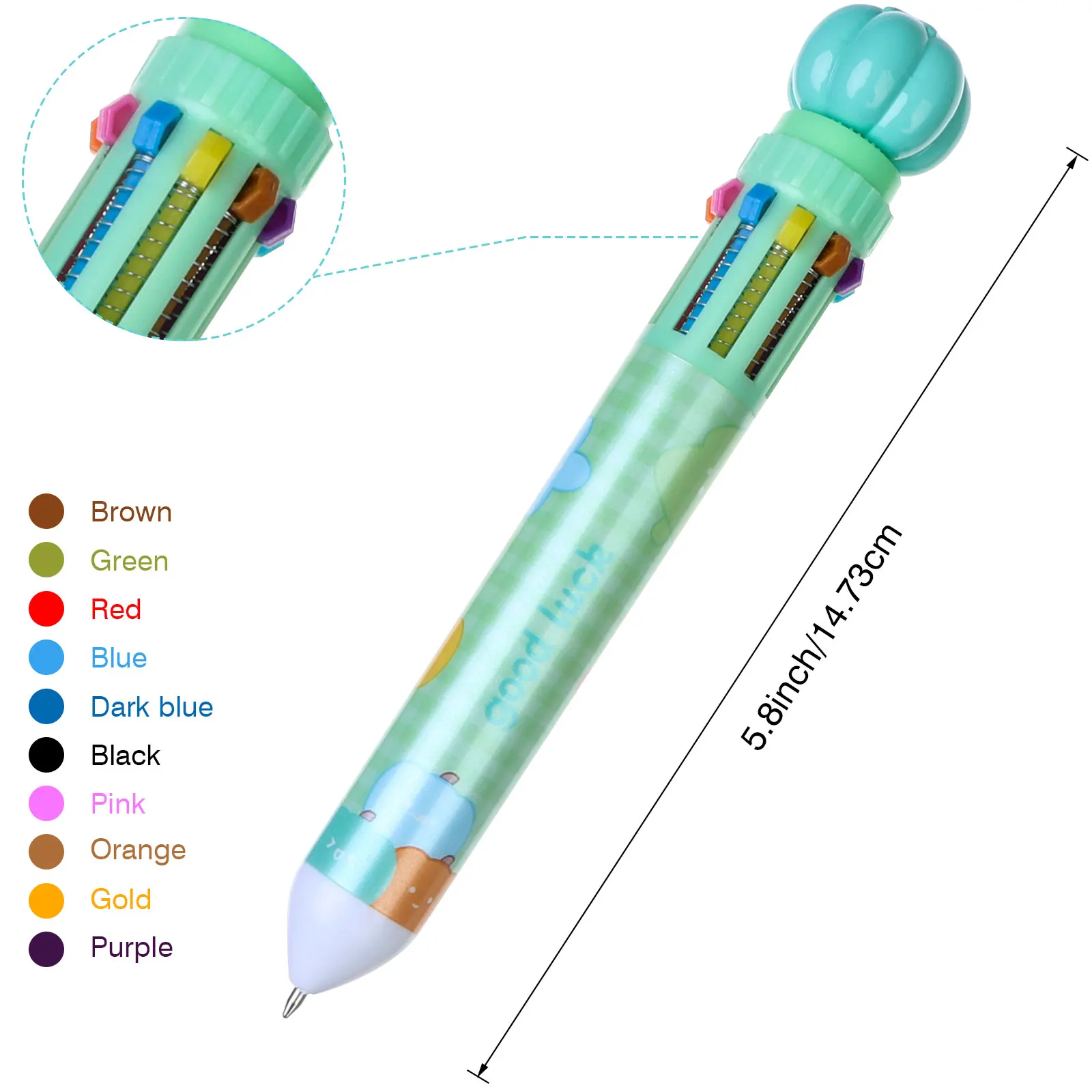 

pumpkin Multicolor Pens 0.5mm 10-in-1 For School Office Writing Supplies Stationery halloween thanksgiving