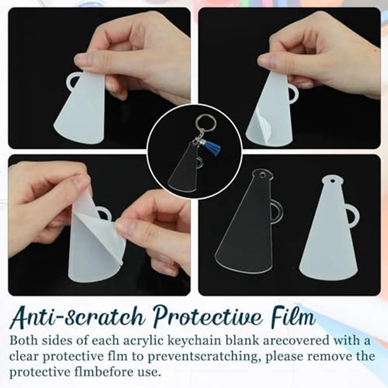 180 шт. брелки для ключей с мегафоном Cheer прозрачные акриловые пустые объемные