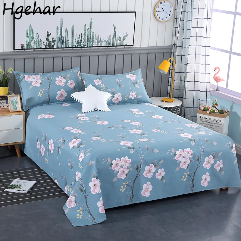 

Linen Floral Printed Bedroom Sheet Skin-friendly Soft Bed Mattress Cover Household Home Textile Twin King Size Bedspread Single