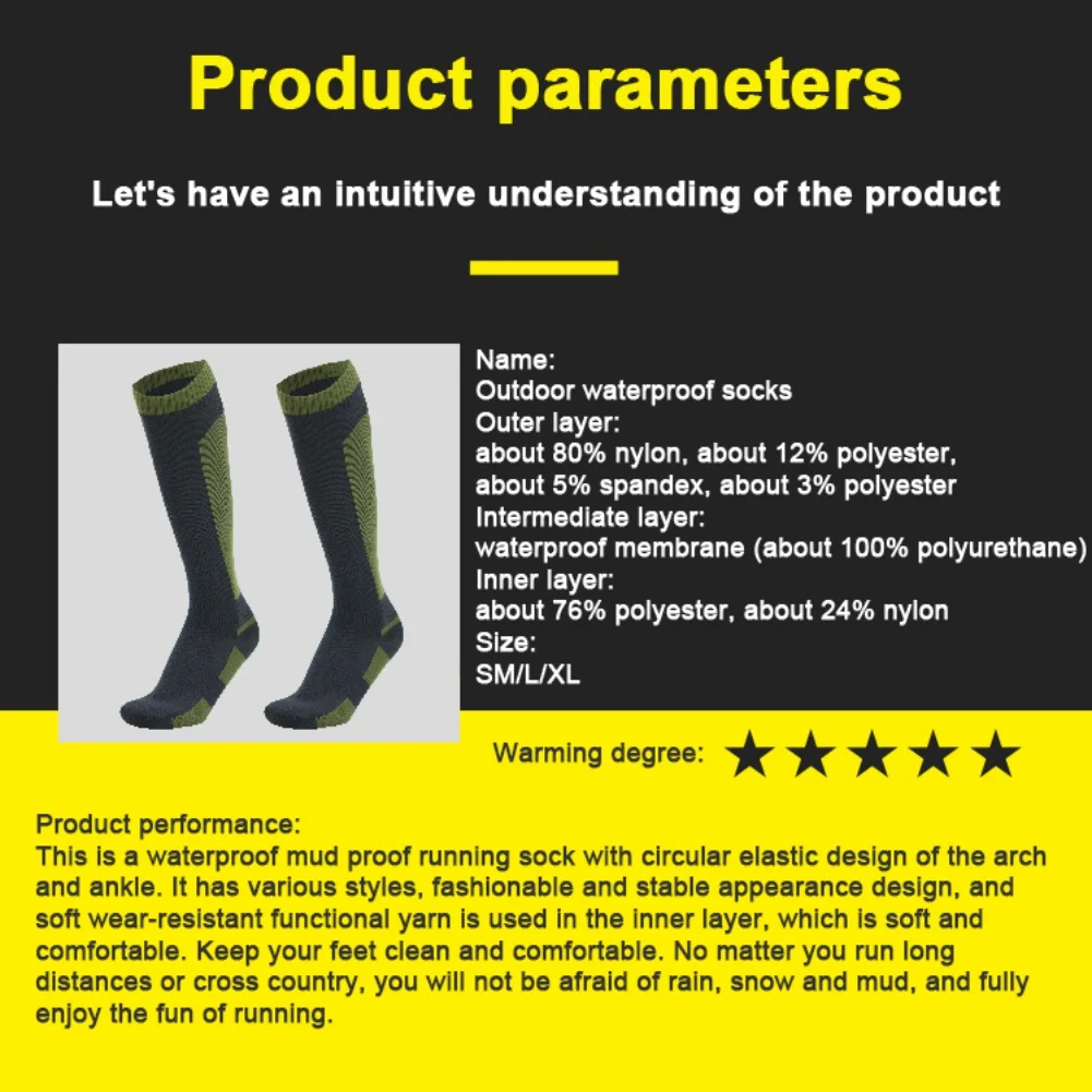 Waterproof Camping Cycling Ski Adventure Mountaineering Socks Warm Daily Hiking Wading Moving Stockings Outdoor Sports Socks