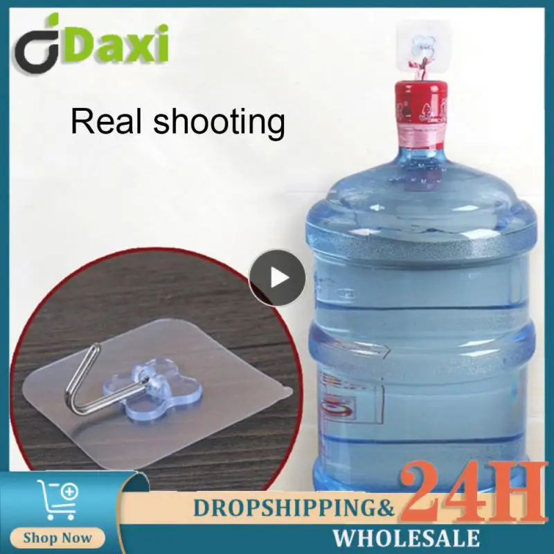 

Transparent Self-adhesive Utility Hook Key Holder Sticky Hook No Punching Multi-function Shower Hooks Houseware Wall Mounted