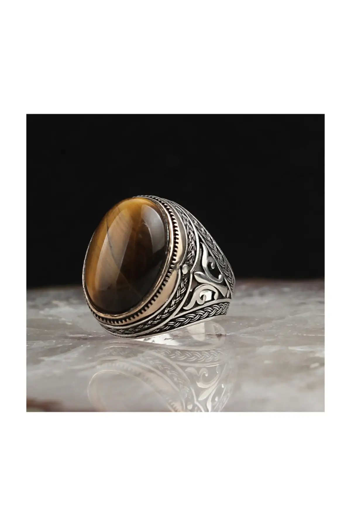 

Tiger's Eye Gemstone 925 Sterling Silver Ring