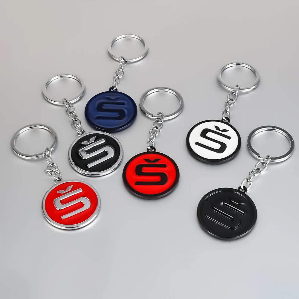 Автомобильный брелок с металлическим кольцом для ключей украшение Skoda Octavia Kodiaq