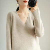 fashion solid color loose screw thread sweaters female clothing autumn winter casual pullover tops loose all match knitted warm