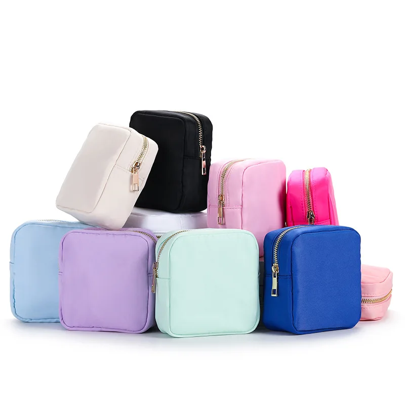 

Portable PU Leather Small Cosmetic Bag Waterproof Makeup Bag Zipper Pouch Cosmetic Organizer Purse Women Travel Toiletry Bag