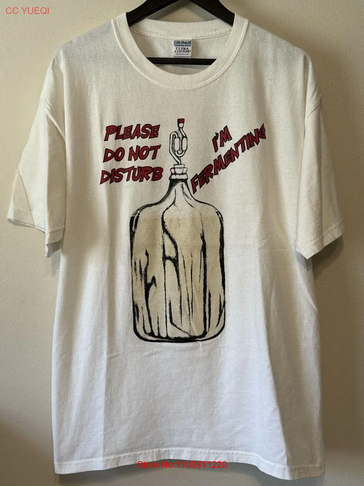 Винтажная футболка Кинг не беспокоить Я бродился размер XL белое пиво ко