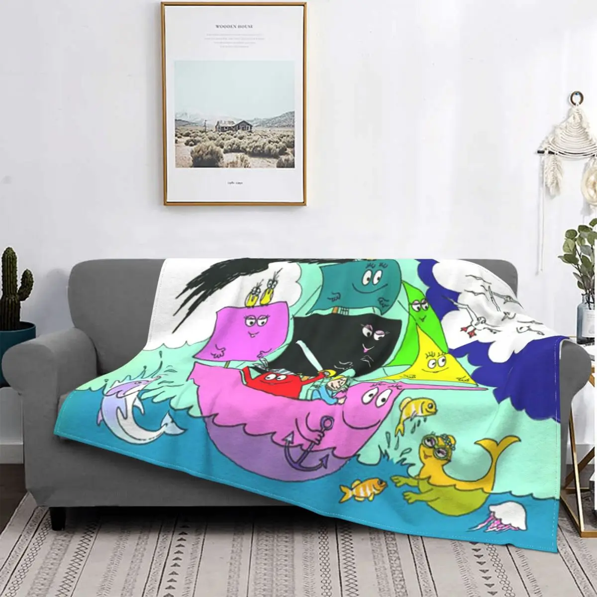

Barbapala-Manta de lana для родителей и детей, Многофункциональная подставка для мультфильма, подставка для путешествий, отомление/зима
