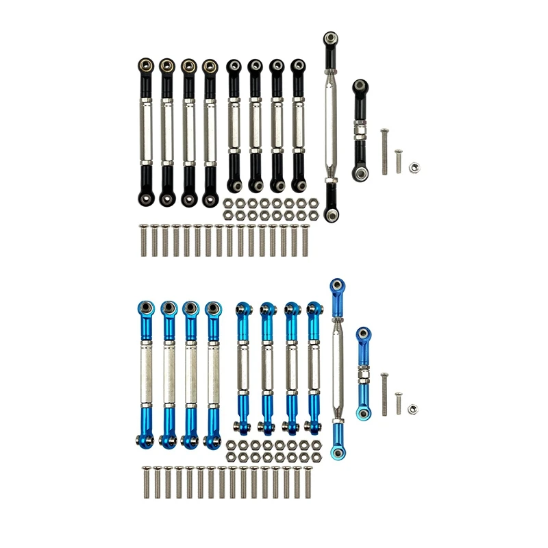 

2 Set For MN D90 D91 D96 D99S MN99S MN90 1/12 RC Car Upgrade Accessories Pull Rod Steering Link Rod Set,Black & Blue