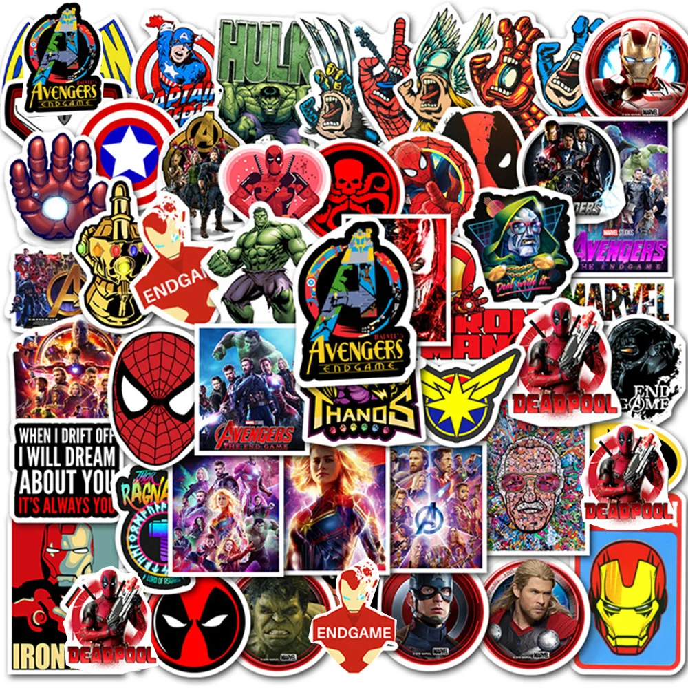 50/100 шт. наклейки Disney Marvel аниме Человек-паук Железный человек Халк сделай сам