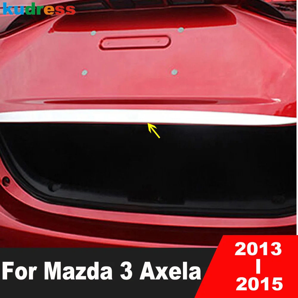 

Аксессуары из нержавеющей стали для Mazda 3 Axela 2013 2014 2015, накладка на крышку багажника автомобиля, декоративная молдинговая лента на заднюю две...