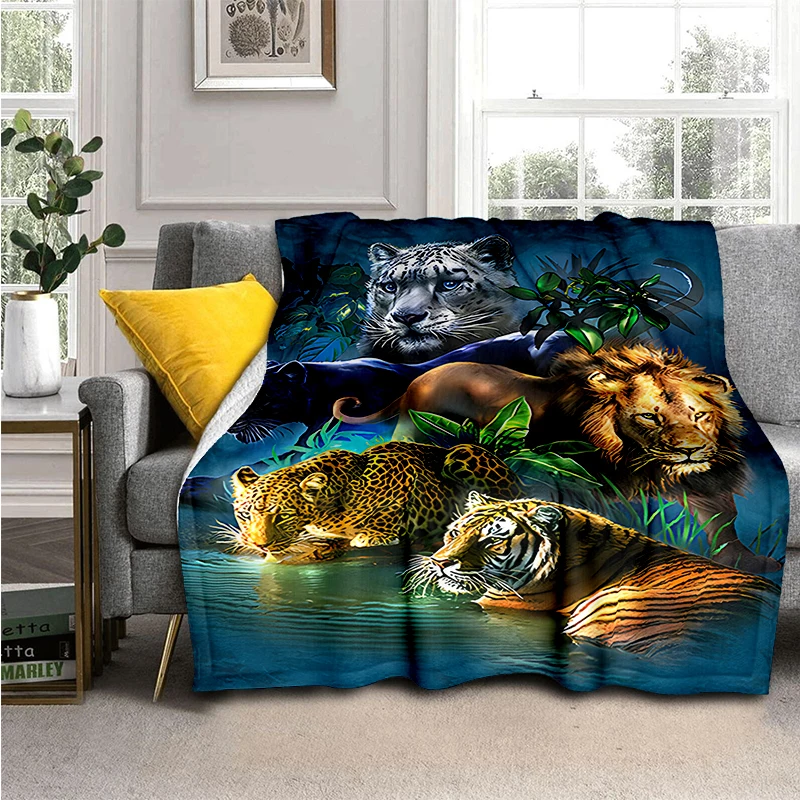 

Animal Blanket Lion Blanket Super Soft Flannel Blanket Bedroom Sofa Sofa Gift TV Blanket