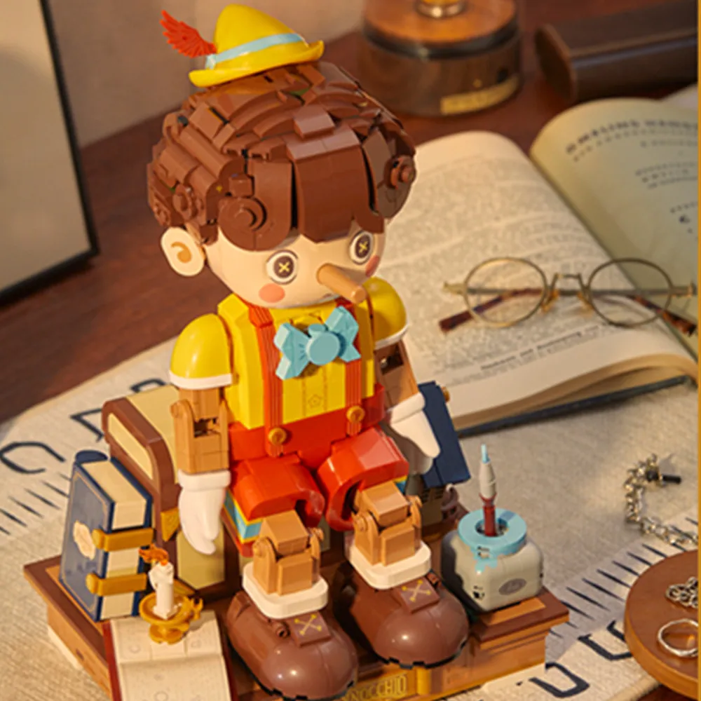 

Disney Pinocchio Muppets Long Nose Doll Cartoon Figure Friends Model Building Blocks 3D Table Decoration Toys Boys Gift Girls