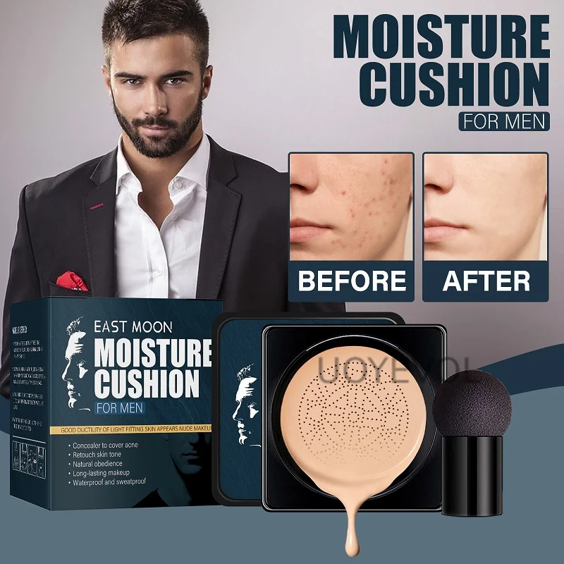 

Men's BB Cream Air Cushion Mushroom Head CC Cream Concealer Foundation Cream Brighten Skin Tone Beauty Makeup Cosmetics