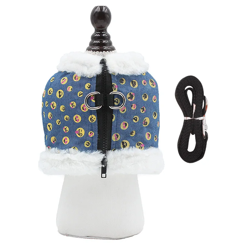 

Hot Selling Custom Collar Cat Leash Pet Vest Adjustable Dog Harness Large Dog Winter Plush Coat