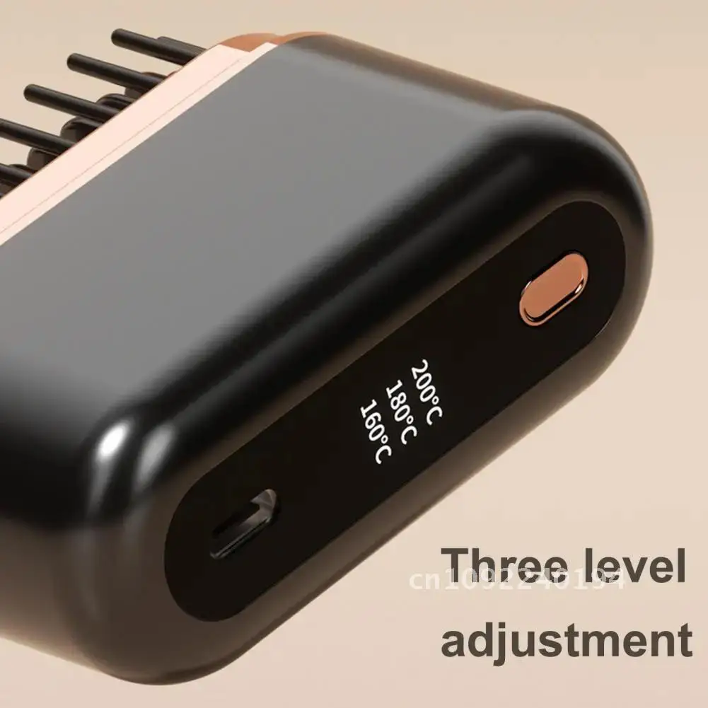 Беспроводная щетка-выпрямитель для волос 3-температурная регулируемая