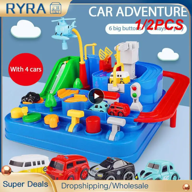 

1/2PCS Unique Adventure Early Education Durable Inertia Colorful Car Amazing Sliding Cartoon Children Safe Toy Interactive