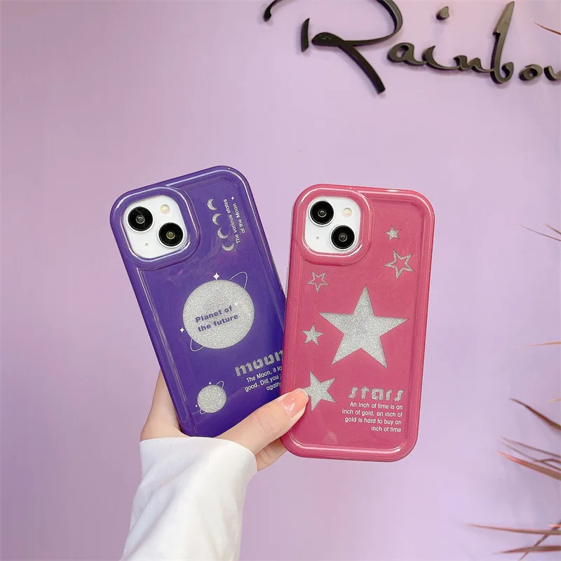 

2022 New Ins Net Red Fashion Simple Planet Apple Anti Fall Phone Soft Case for iPhone 14 Promax 13 Pro 12 11